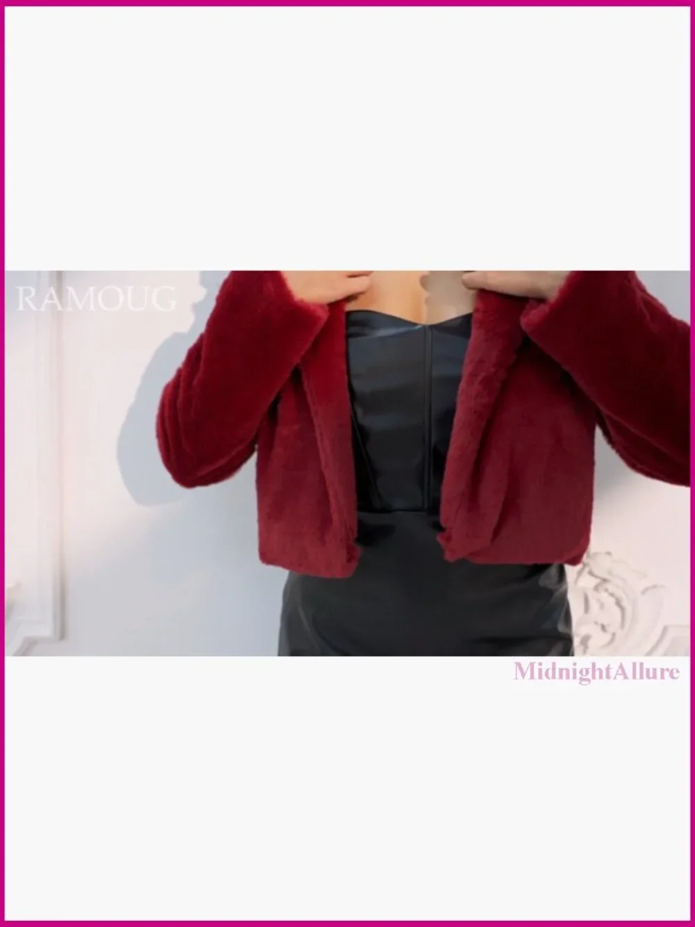 Faux Fur Crop Jacket Long Sleeve Open Front Shaggy Winter Coat - Picture 7 of 7